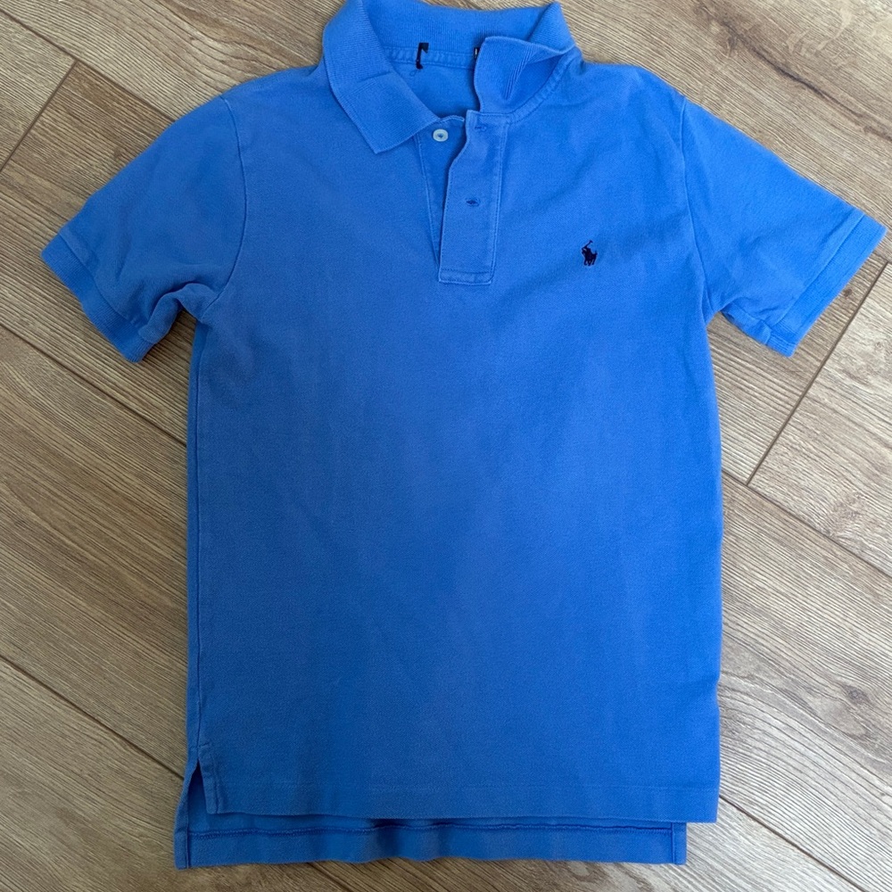 Ralph Lauren kids Polo Shirt with Logo. Medium blue. Horse logo on front. No tag